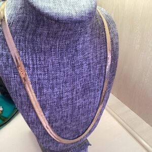 Nicely Made Goldtone Wide Herringbone Necklace